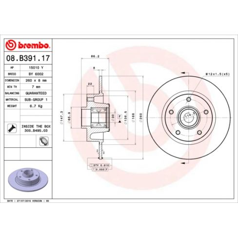 Brake disk with bearing